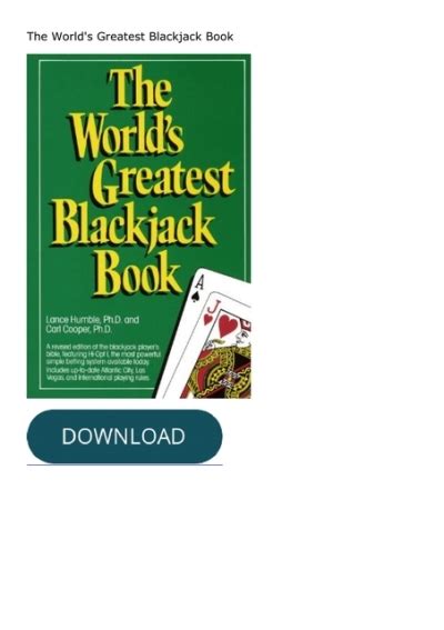 the world's greatest blackjack book pdf free download